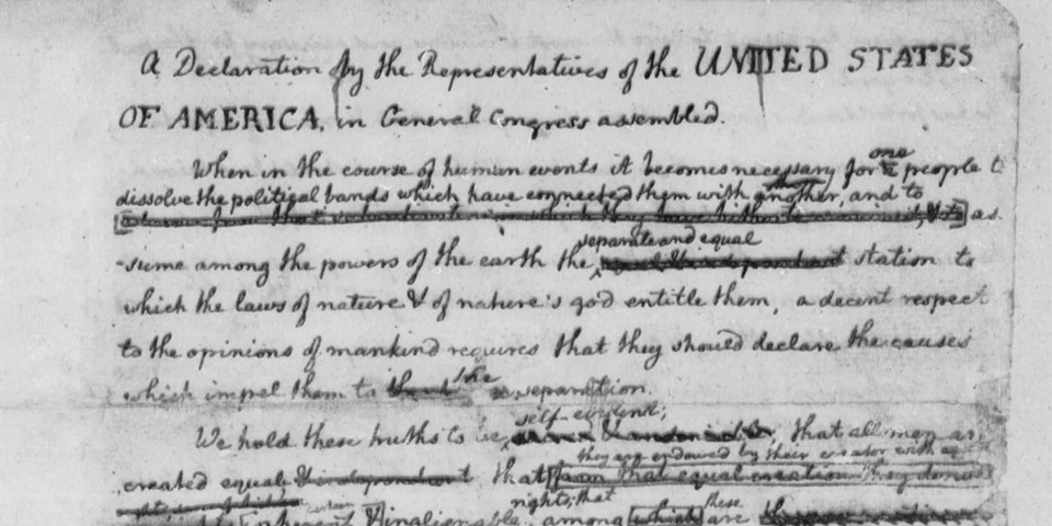 Draft Copy of Declaration of Independence